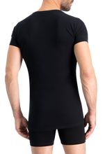 Load image into Gallery viewer, NOSHIRT lite - regular V - zwart - achterkant